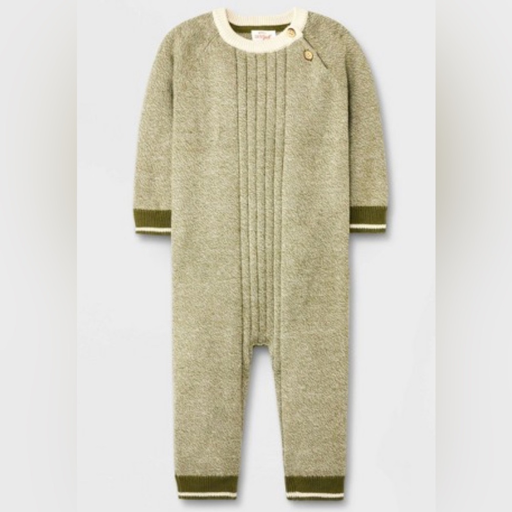Cat & Jack Baby Marle Romper Olive Green 12M NWT